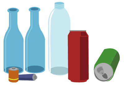 缶、びん、ペットボトル、乾電池